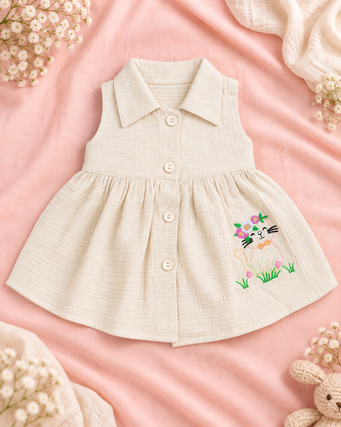 Cream Kitty Dress in Cream