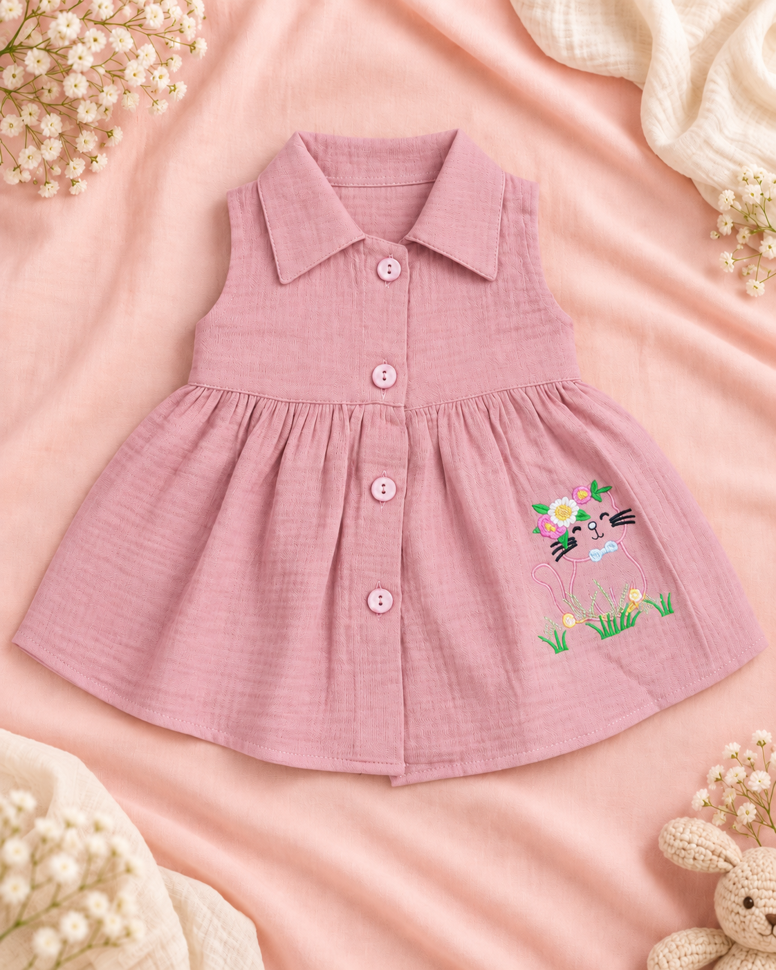 Dark Pink Kitty Dress from Adira Jr