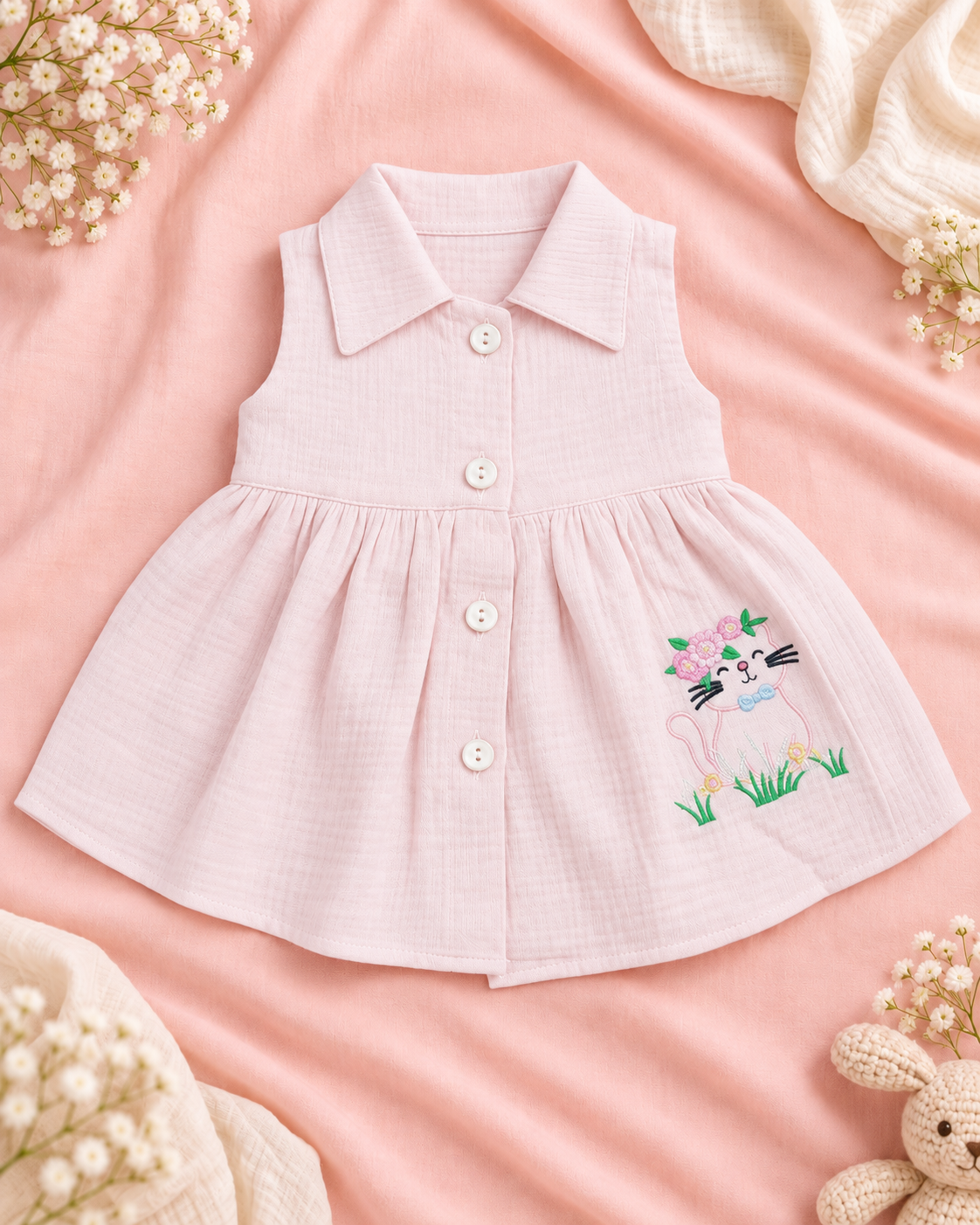 Light Pink Kitty Dress in Light Pink